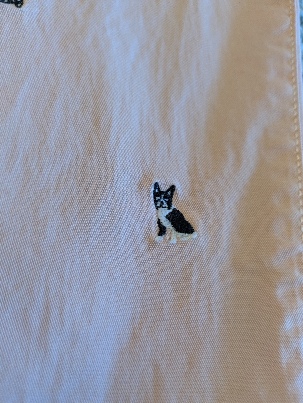 Talbots Dog Print Chino's Pink Sz 14 - Picture 5 of 11